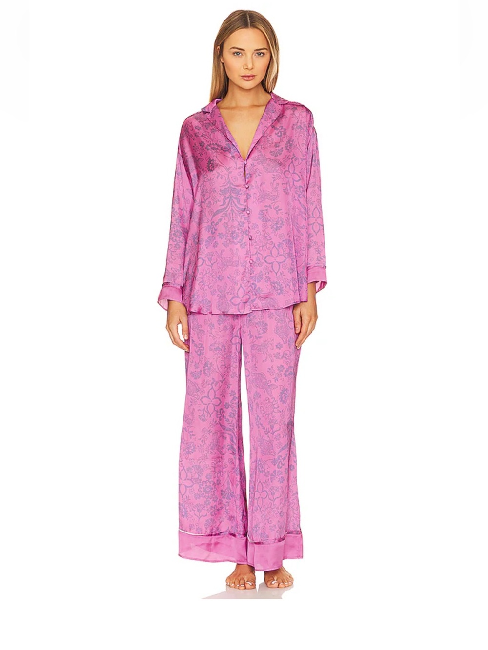 Intimately Free People Dreamy Days Floral Pajama Set Sugar Snaps Satiny Small